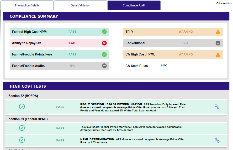 Image of Loan Details - Compliance Summary