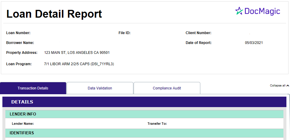 Image showing loan details page 1