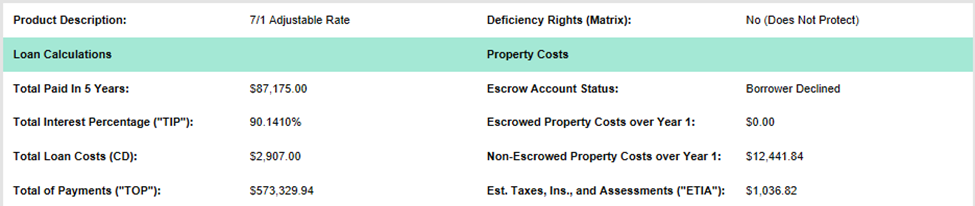 Example of LDR TRID Summary